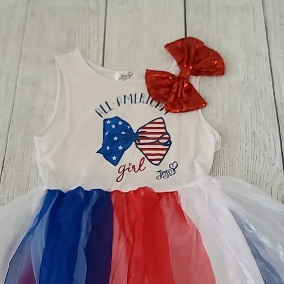 princess polly baby blue dress Blue JoJo Siwa dress, adorned with a delightful print size 6/6x main image 1
